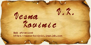 Vesna Kovinić vizit kartica